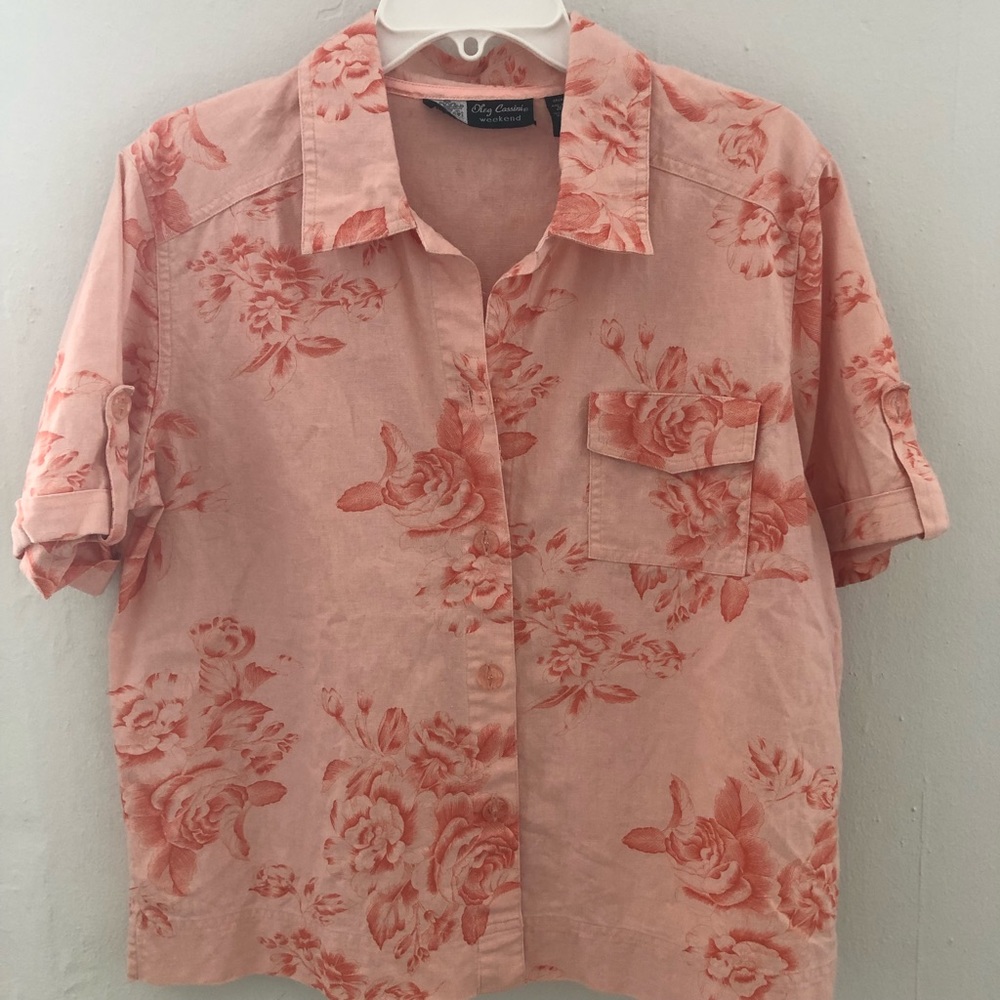 Vintage Oleg Floral Cassini button-down shirt 
Size: M